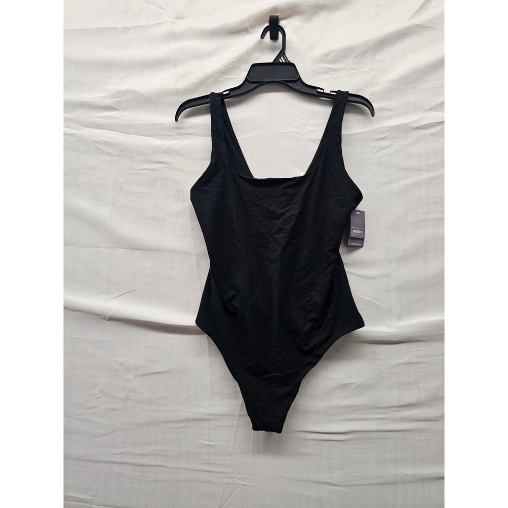 Auden Womens Sleeveless Scoop Neck Bodysuit Black Nylon Blend Casual Size XL